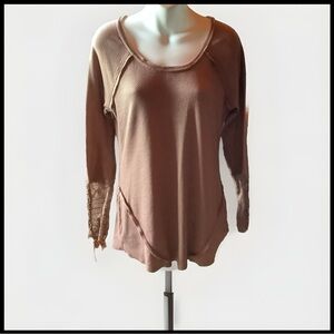 BKE Size Jr. Large long sleeved lace tie cuffs pullover top